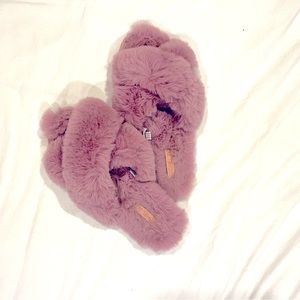 Rachel Zoe Dusty Rose Colored Criss Cross Slippers, Size 9-10